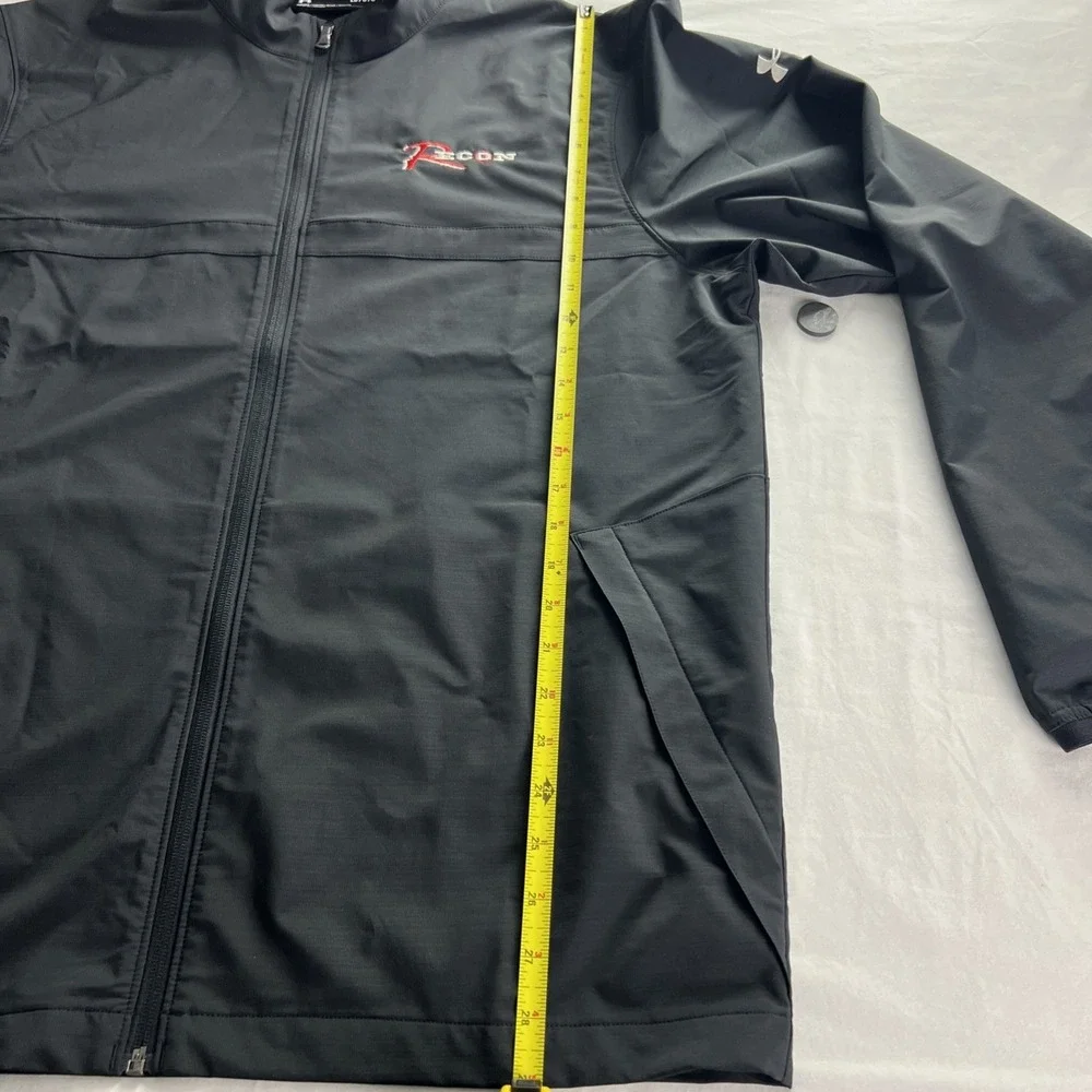 UA Mens Jacket Sz Large Recon Emblem Lightweight 1317221 Blk Water-Repellent D07